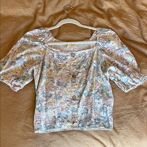 Bohme Multicolor Floral Button-Up Blouse L